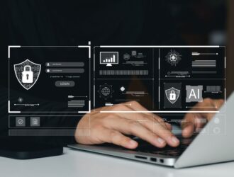 Interface de segurança digital representando proteção de endpoint com Sophos